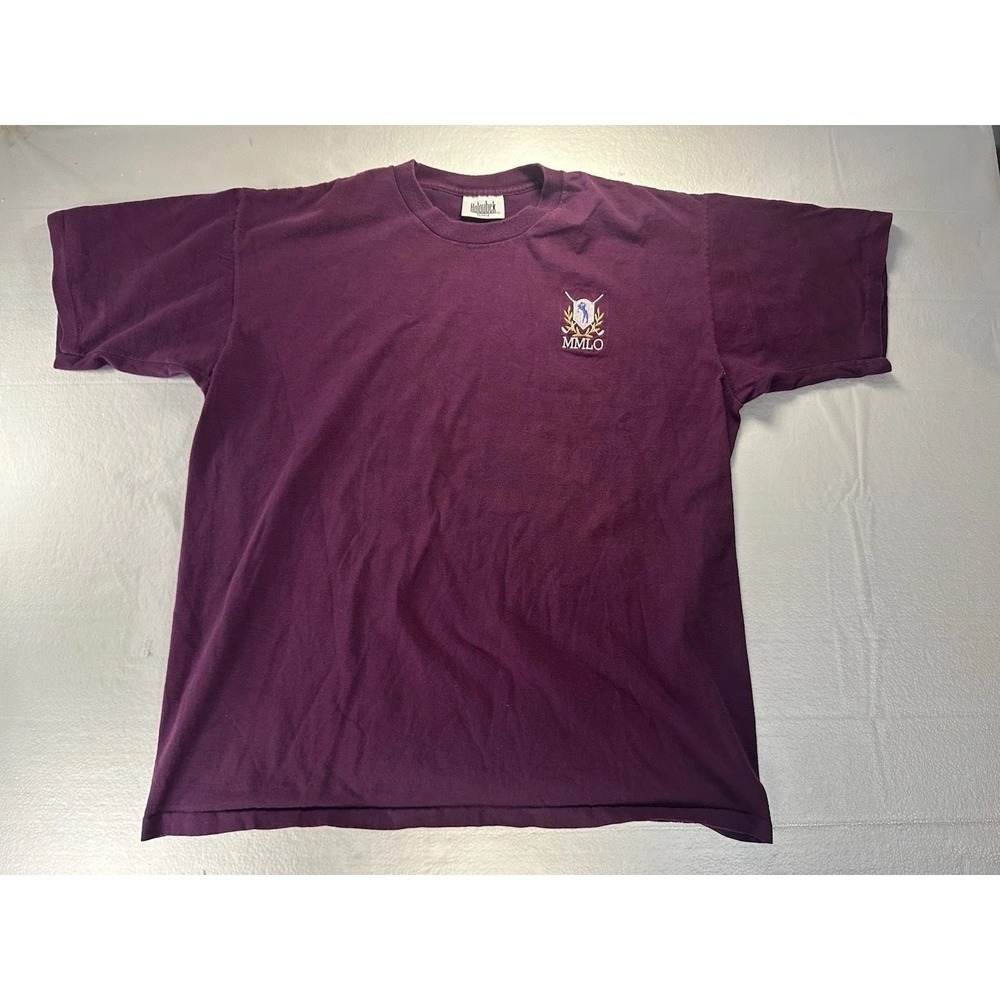 VTG Golf Crest T‎ Shirt Mens XL Purple Holoubek MMLO Embroidered Made USA  Tee